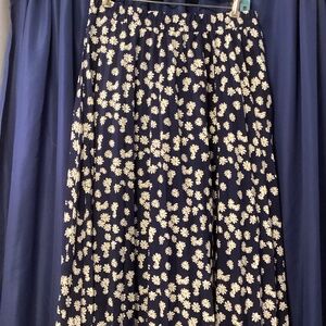 Blue floral accordion skirt
